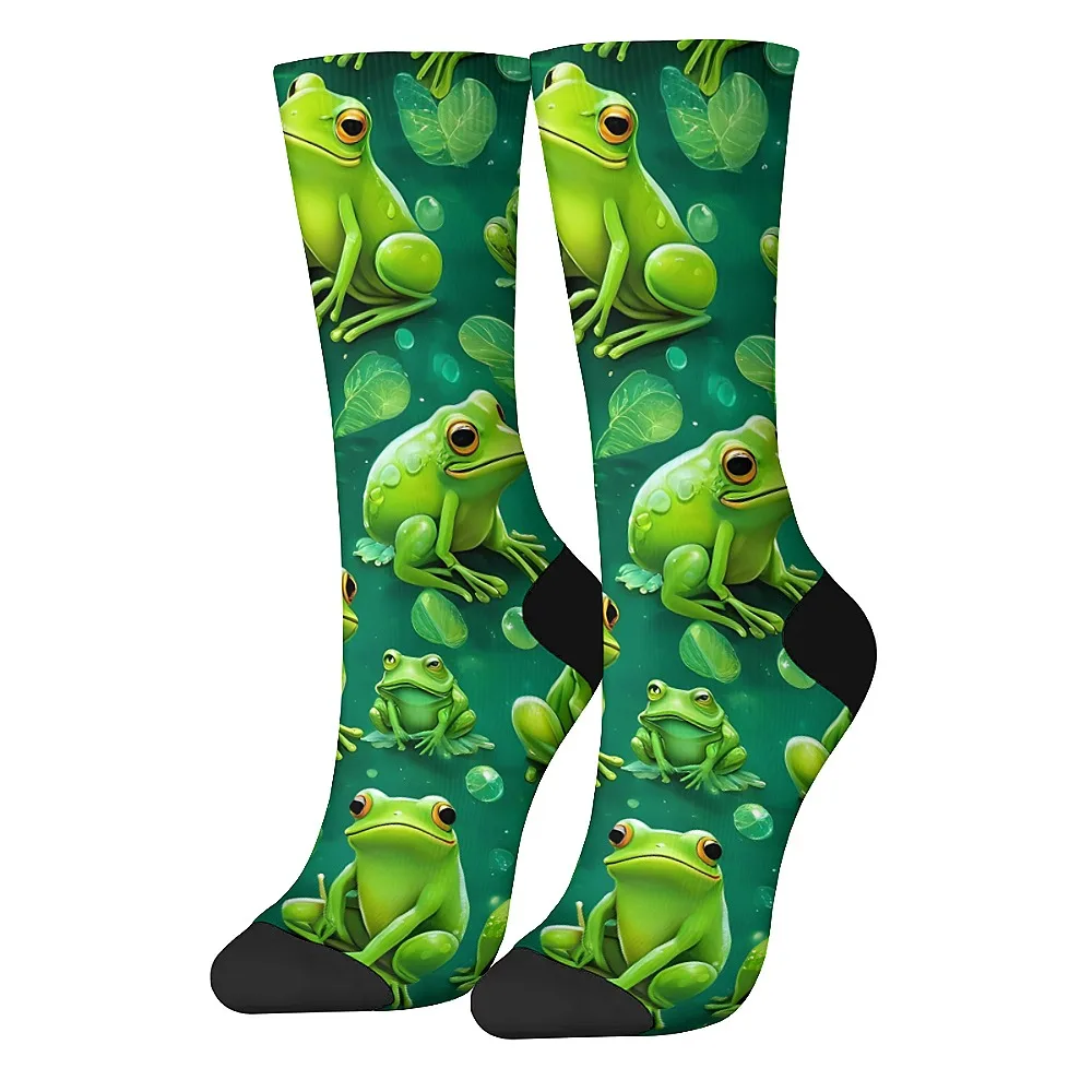 

Cartoon frog happy socks novelty interesting compression socks street hip-hop Harajuku style comfortable casual sports socks