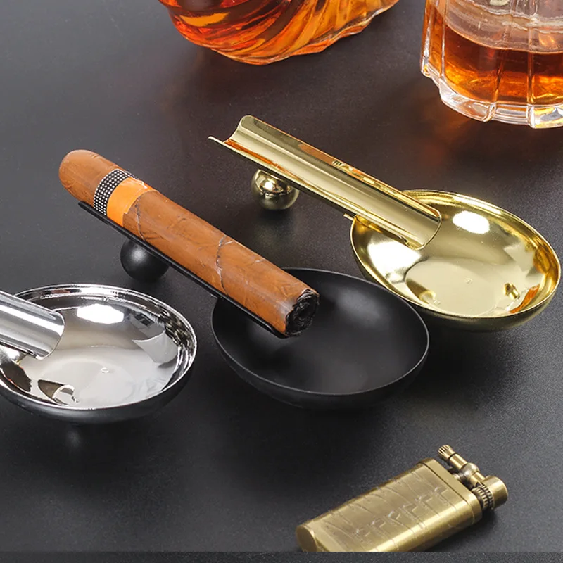 

Металлическая пепельница для сигар, портативный держатель для табака, прочная пепельница для сигарет, лучший инструмент для сигар для мужчин