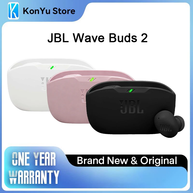

Беспроводные наушники JBL Wave Buds 2 с активным шумоподавлением ANC, Bluetooth 5.3, чистым басом и качественным звуком