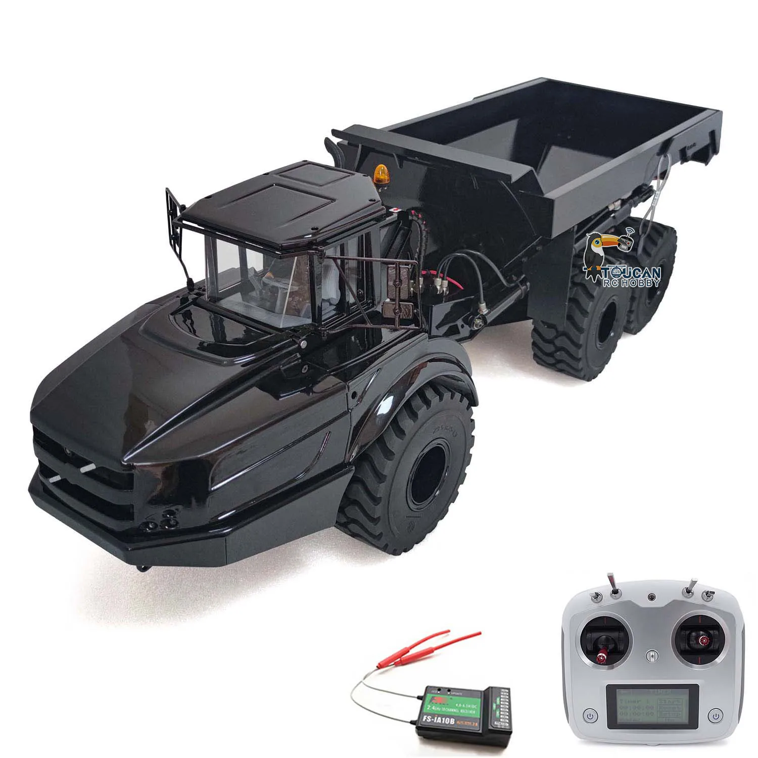 Xdrc 1/14 6X6 Remote Control Dump Car Rc Hydraulic Articulated Truck Model Gift Light Sound