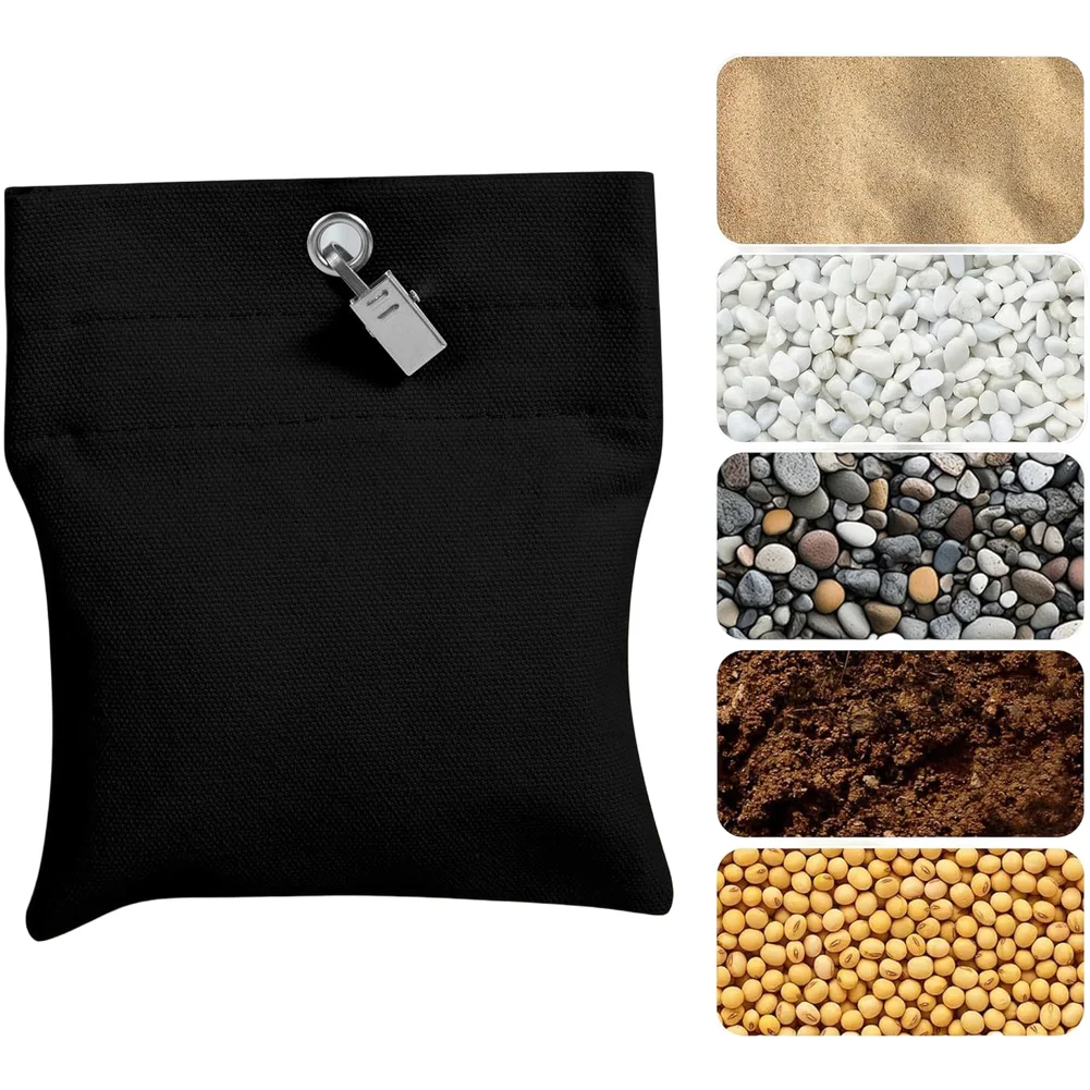 Canvas Curtain Weights with Metal Clips Sand Fillable for Patio Garden Outdoor Curtains For windows 12.5x15cm 8pcs