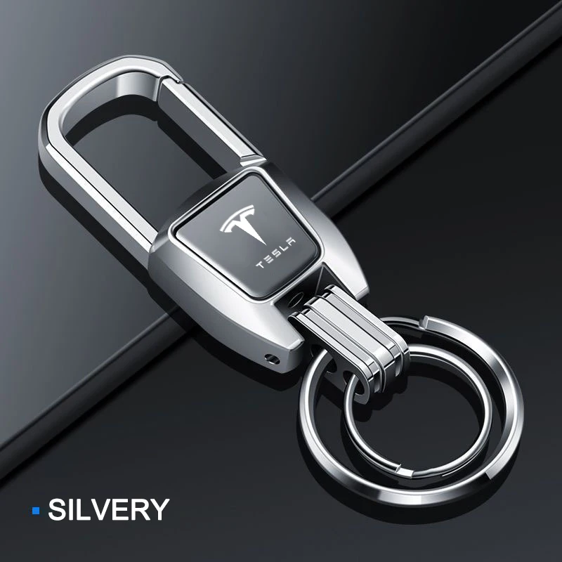 سيارة معدنية شعار المفاتيح مفتاح سلسلة حلقية مكافحة فقدان كيرينغ قلادة ل تسلا نموذج 3 نموذج S X نموذج Y رودستر SpaceX اكسسوارات #3