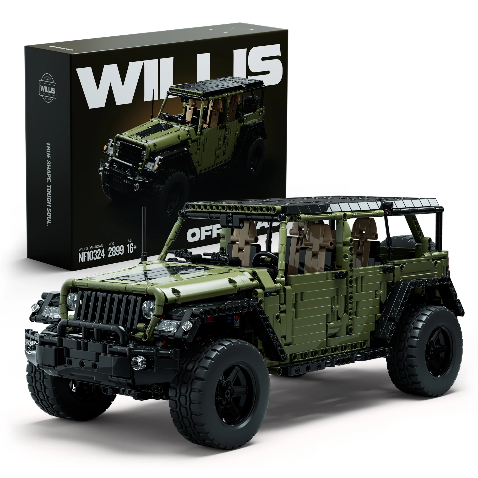 Set de Construcción de Vehículo Todoterreno Nifeliz Willis 4x4, Modelo de Vehículo Estilo Militar para Adultos, Regalo para Amantes del Todoterreno NF10324