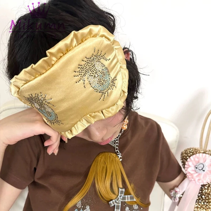Mikumn Harajuku اليابانية Kawaii الكرتون عيون حجر الراين الكشكشة النوم قناع عين امرأة الفتيات لطيف لينة النوم العين يغطي #3