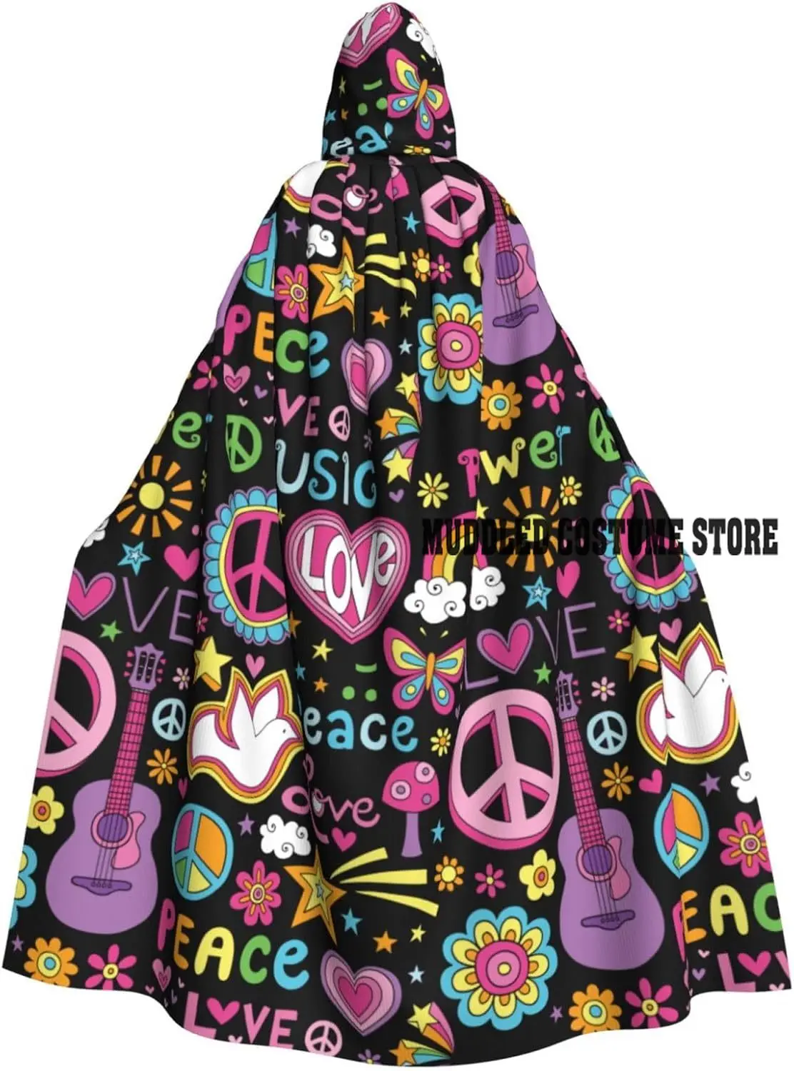 

Мир, любовь и голубь, сила цветка, унисекс, костюмы на Хэллоуин для взрослых, накидка с капюшоном, карнавальный костюм, халат, накидка