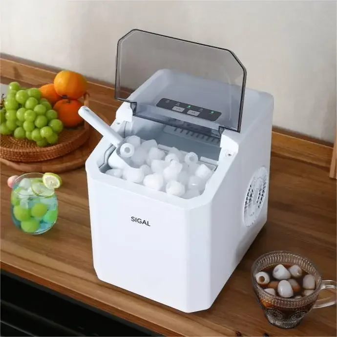 12Kg/24H Portable Ice Maker Self Cleaning Countertop Ice Machine 2 Sizes Bullet Ice Cubes For Home Kitchen Office Bar Party