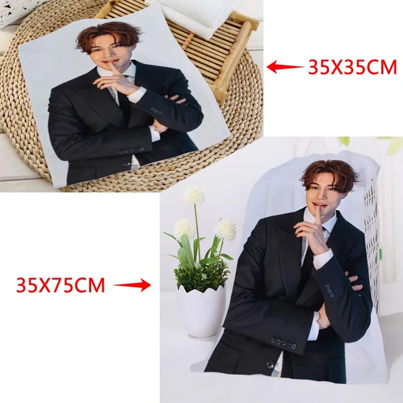 Lee Dong Wook Towels Size 35x35cm 35x75cm Square rectangle Towels Printing Cotton Face Towel Fabric Custom logo