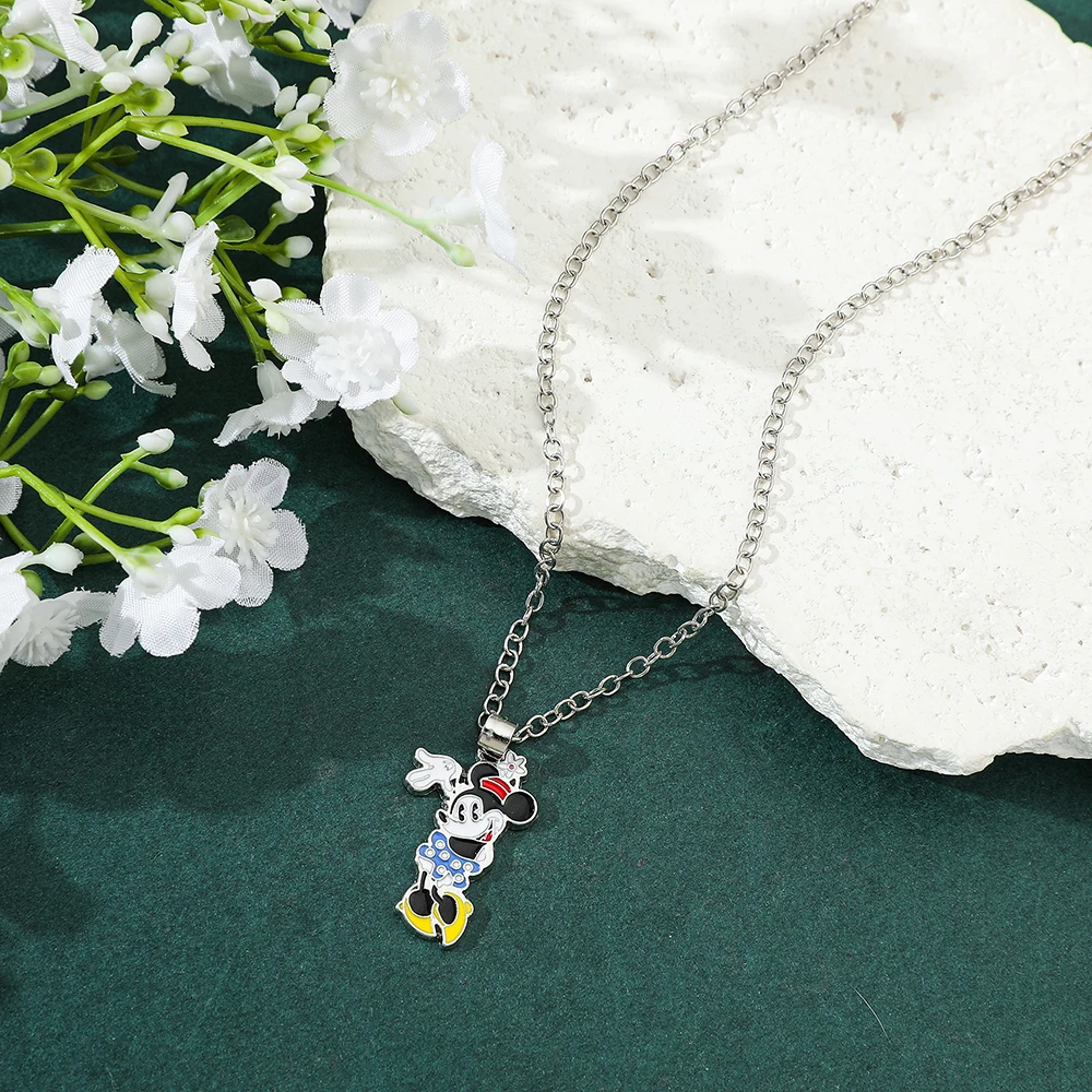 Disney Mickey Minnie Cute Necklace Party Gifts Jewellery Accessories Decorations Metal Necklace Collarbone Chain Birthday Gift