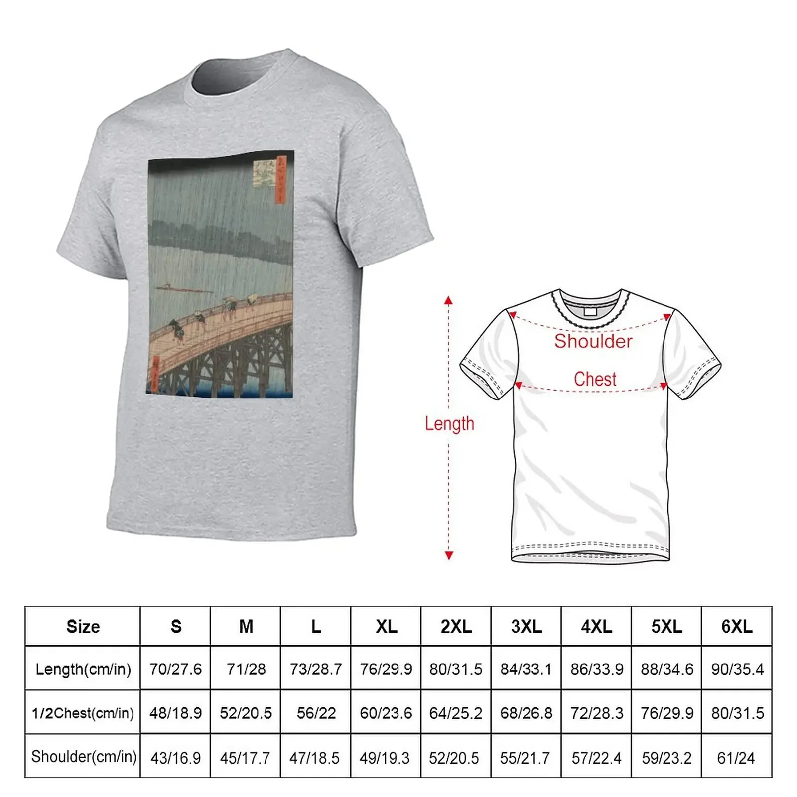 Sudden Shower over Shin-Ohashi Bridge T-Shirt man clothes funny t shirt plus size t shirts oversized t shirts shirt men