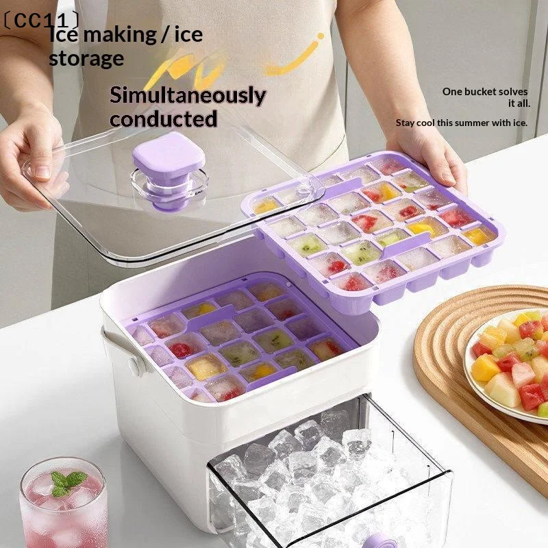1 Set Refrigerator Ice Maker One-touch Easy Release Homemade  Tray Mold 25/50 Grid  Mold Home Ice Making Tool〔CC11〕