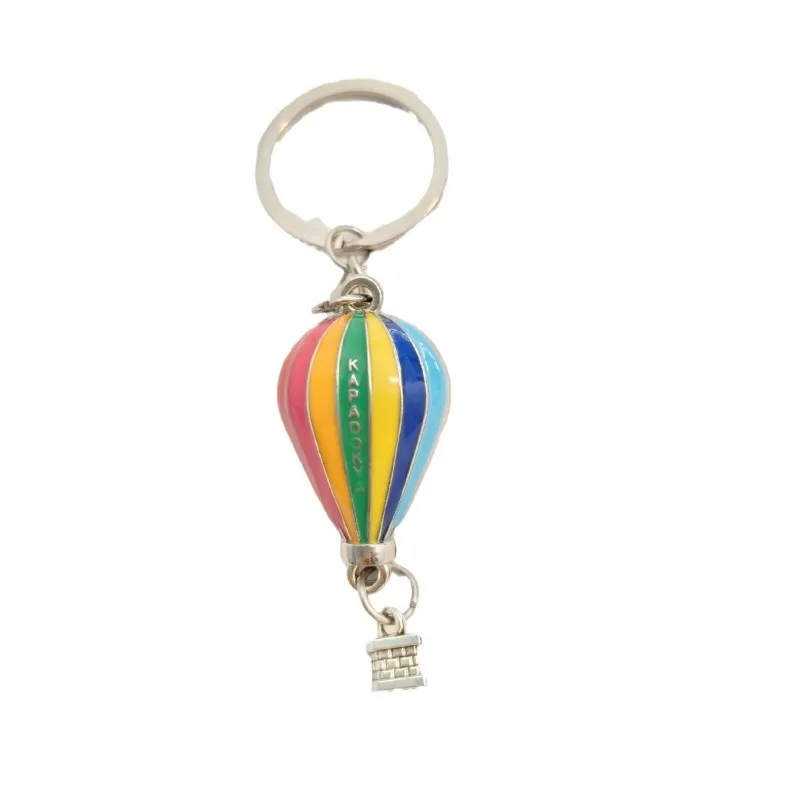 Hot Air Balloon Keychain Cloud Key Ring Enamel Key Chains For Women Men Handbag Accessorie DIY Handmade Jewelry Gifts