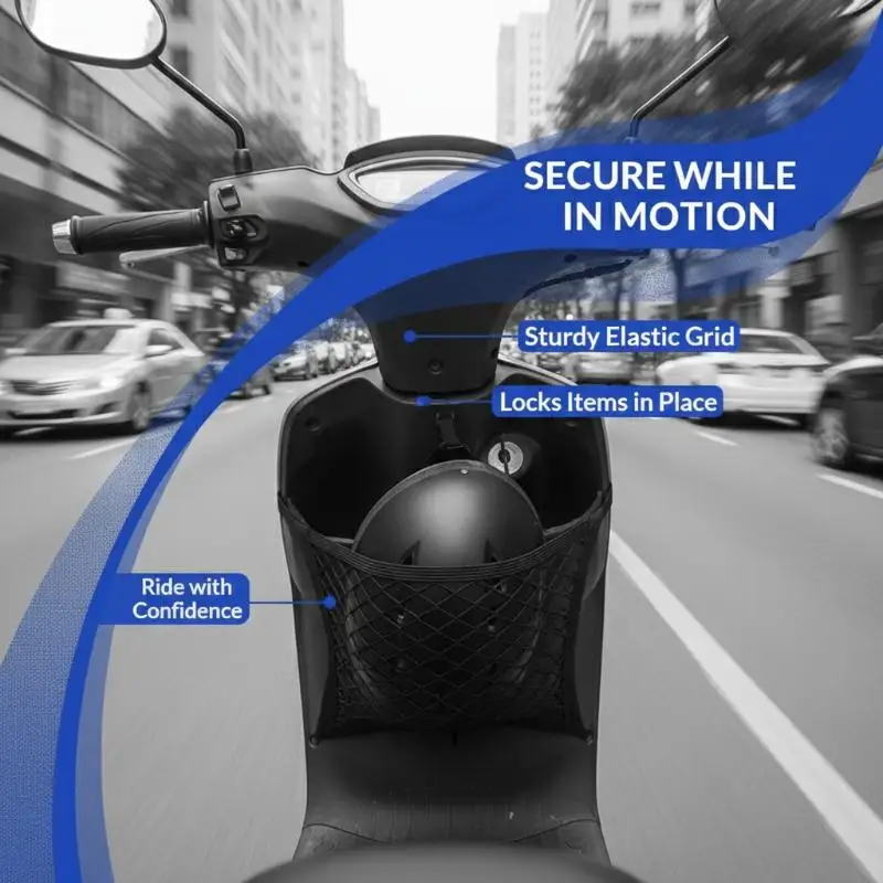 Electric Scooter Storage Bag Anti-Drop Elastic Mesh Double-Layer Design for Maximum Security