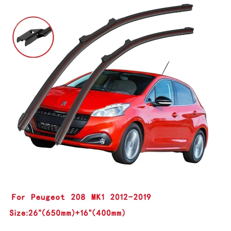 For Peugeot 208 1 2 2012-2024 Car Windshield Wiper Blade Front Windscreen Brushes Washer Accessories Window Cleaning Replacement