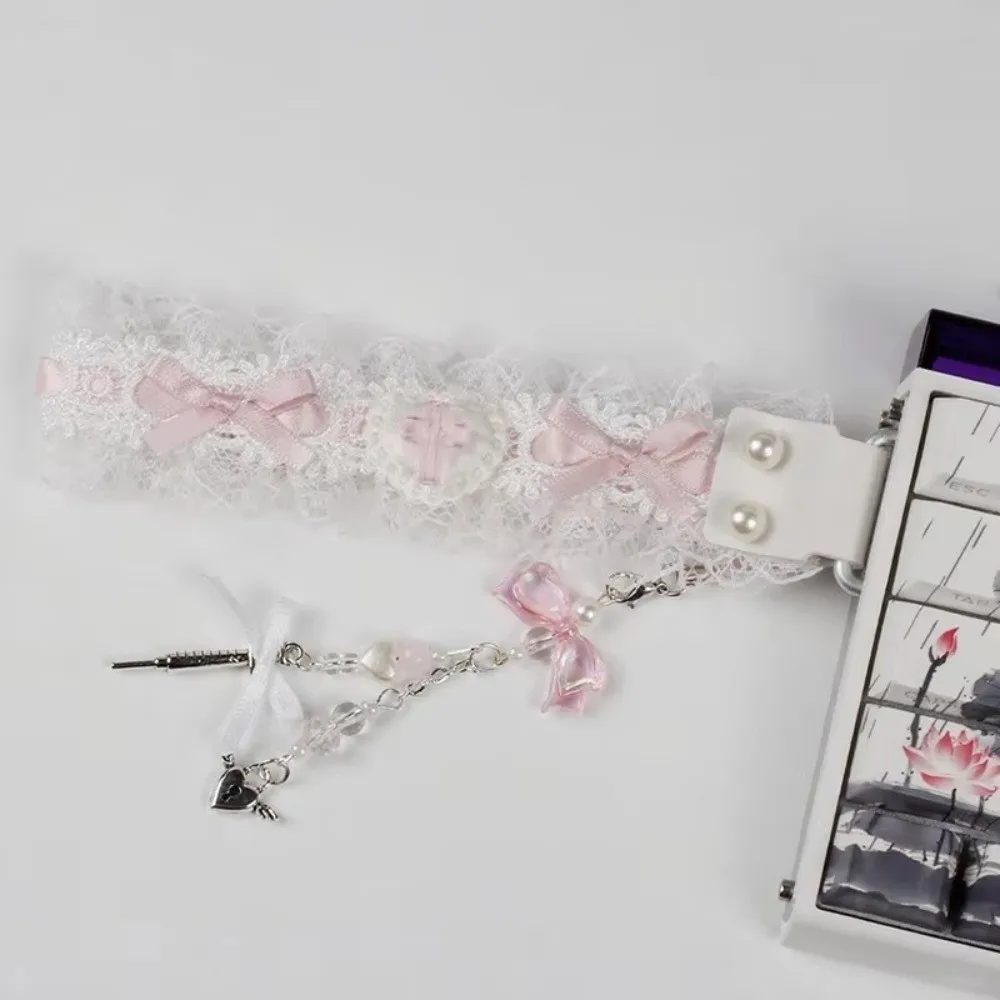Lace Keyboard Ribbon Self-adhesive Personalized Mechanical Keyboard Strap DIY Keyboard Decor Accessories
