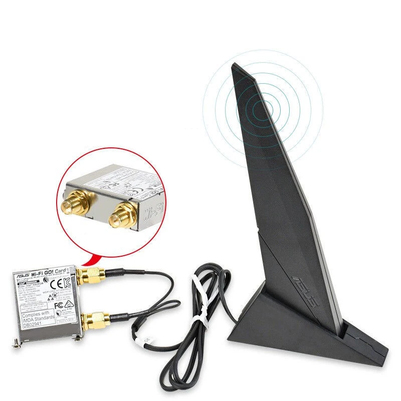 Originele ASUS 2T2R WIFI 6 Antenna Tri-Band 2.4G 5G 6G  for ROG Z390 Z490 X570 B460 B360 PC Motherboard Router Network Card