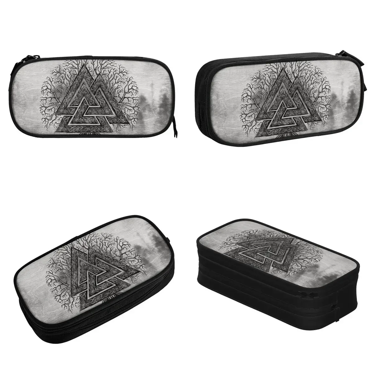 Valknut And Tree Of Life Yggdrasil  Pencil Cases  Valhalla Pen Box Bag Big Capacity School Supplies  Pouch