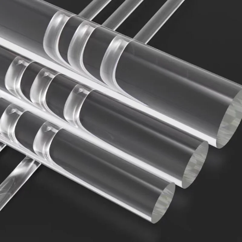 Acrylic Rod Transparent Clear Plastic PMMA Plexiglass Round Solid Bar 100mm 200mm 300mm 500mm 1 Meter Long