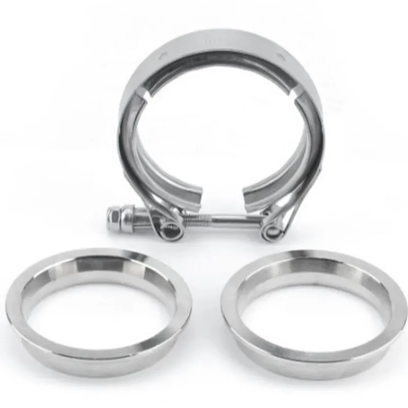 Stainless Steel 304 V Type Flange Clamp Set for Automobile Exhaust Pipe American Style Muffler Connector Repair Kit