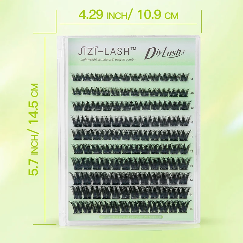 JIZI-LASH Self Adhesive Eyelashes Natural Lightweight Individual Lash Clusters 8-16mm 3D Lashes Eyelash Makeup Tool Accessories