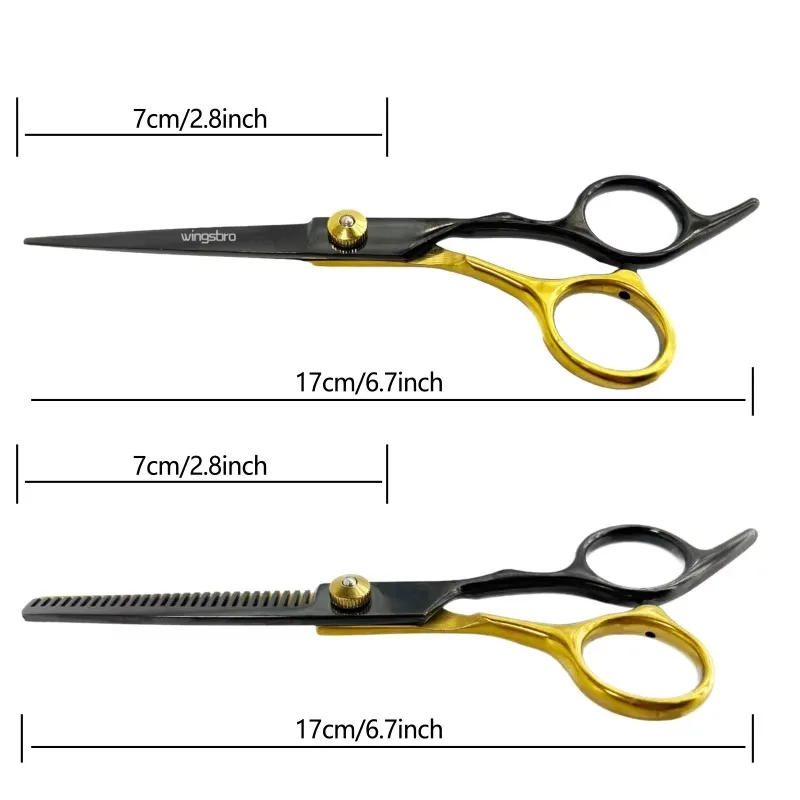 6-Zoll-Friseurscheren-Set Haarschneidescheren Friseurzubehör Professioneller Stielkamm Umhang-Set – Detail 3