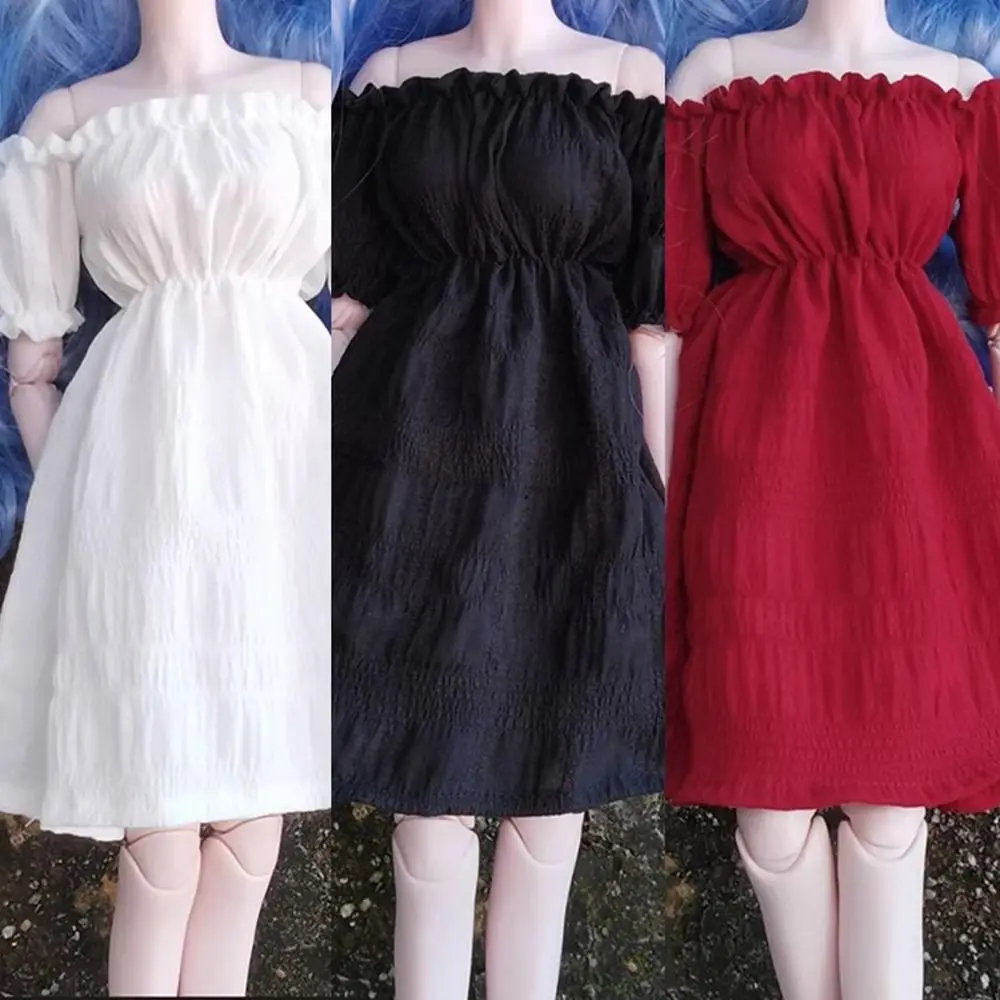 Handmade Doll's Dresses Clothes DIY Accessories Diy Girl Toy Doll White/black/red Dresses for 1/3 1/4 1/6 Bjd 30/45/60cm Dolls
