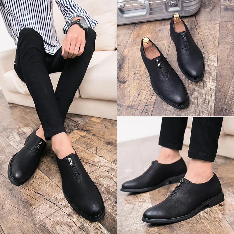 Lightweight Comfortable Casual Shoes Luxury Office Workplace Mens Leather Shoes Dress Style Business Formal Wedding Shoes