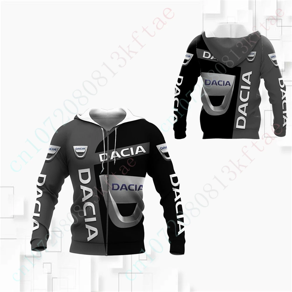 Dacia Hoodies Harajuku Oversize Zip Hoodie Unisex Clothing Anime Hoodies For Men Women 3D Pullover Casual Sweatshirt Custom Logo