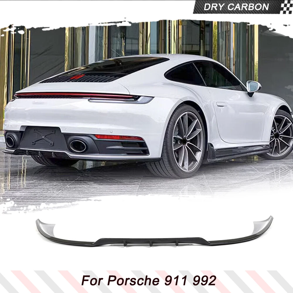 Prepreg Dry Carbon Fiber Car Rear Bumper Lip Bdy Kit For Porsche 911 992 2019-2021 Racing Rear Bumper Diffuser Spoiler Splitters