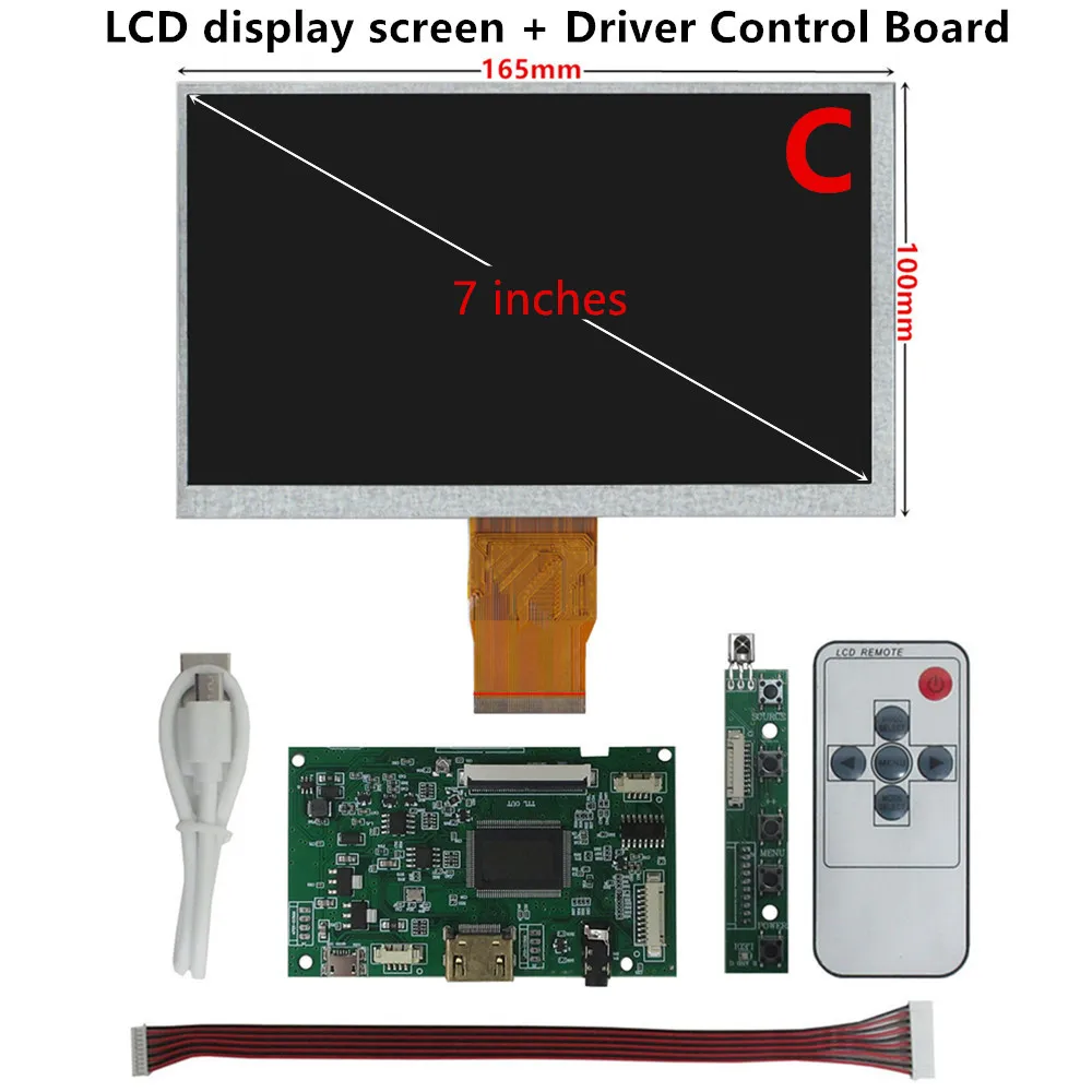 Imagem -04 - Polegada 1024*600 Ips Tela Lcd Universal Faça Você Mesmo Placa de Controle Driver para Raspberry pi Banana pi pc Monitor Portátil 7