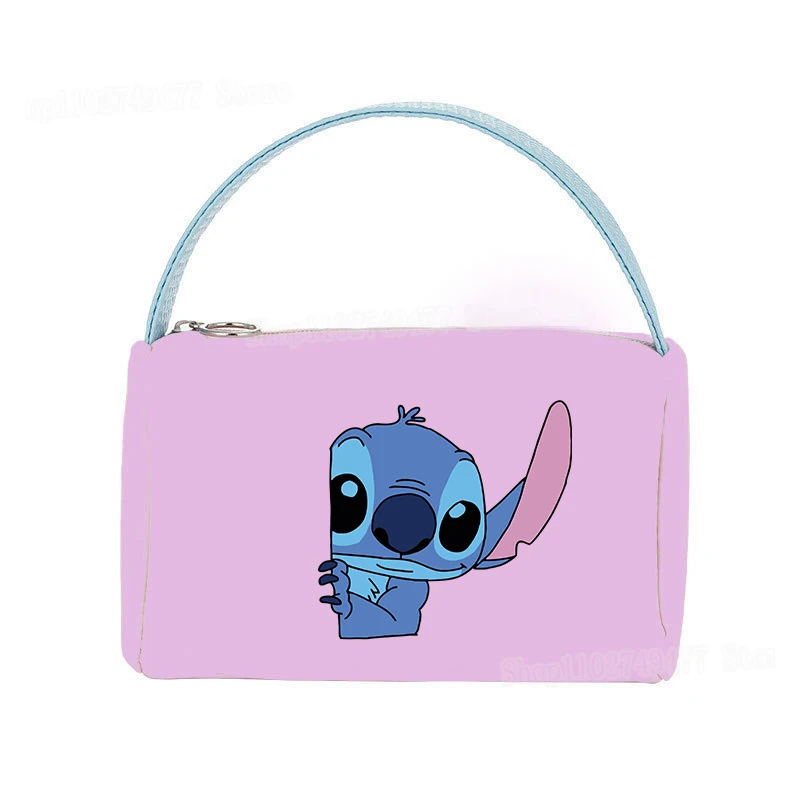 Disney-Trousse de maquillage Stitch pour femme, sac à main dessin animé mignon, rose, grande capacité, articles de toilette, soins de la peau, 03, sacoche de rangement de la présidence