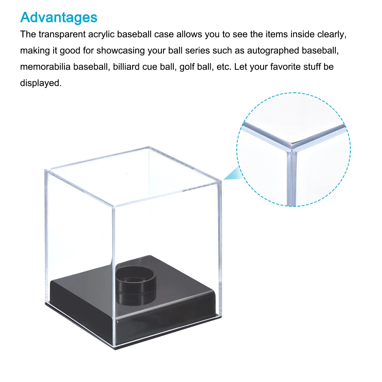 Acrylic Baseball Display Case Cube Clear Baseball Storage Holder Display Case for Golf Tennis Ball Memorabilia Baseball