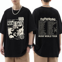 Rock Band Maneskin Rush World Tour 2023 T Shirt Men Women Vintage Hip Hop Oversized Casual Pure Cotton Casual T-shirt Streetwear