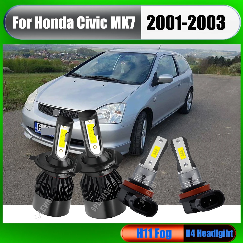 9-16v H4 H11 car headlight fog light Weatherproof Harsh and Extreme Conditions For Honda Civic MK7 2001 2002 2003