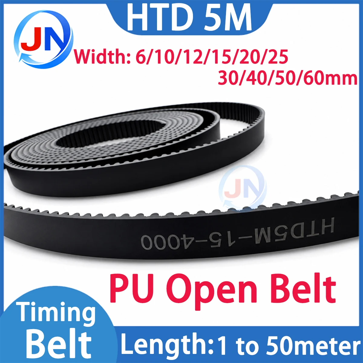 Open Belt HTD 5M Open Timing Belt Synchronous Belt Width 10/15/20/25/30/35/40/50/60mm 5M Polyurethane Steel Belt HTD5M PU Belt