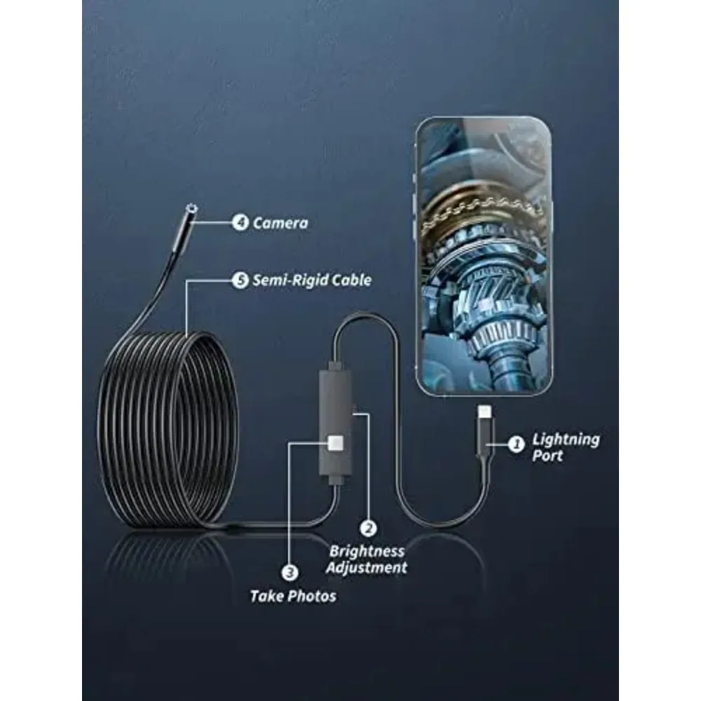 Endoscope Camera 1080P HD Borescope Tools With 8 Adjustable LED Lights Endoscope With 1m Snake Camera Tube For Ios Android