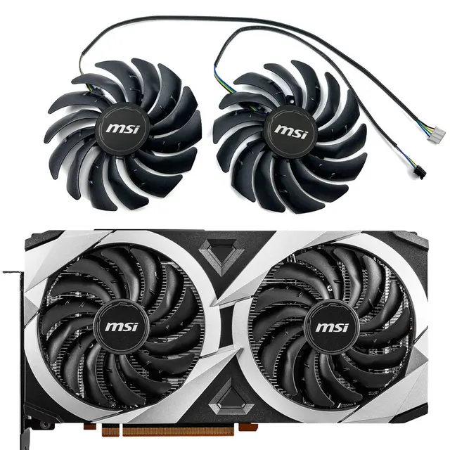 NOWY wentylator 95MM PLD10010B12HH RX 6600 MECH 2X 8G GPU ， Dla MSI Mech Radeon RX 6600、6600 XT、6700 XT MECH 2X Wentylator chłodzący kartę graficzną
