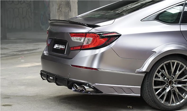 

AKASAKA Rear Bumper Diffuser Lip Muffler Exhaust Tips Pipe Spoiler Splitter Side Cover Trim For Honda Accord 2018-2021 10th Gen