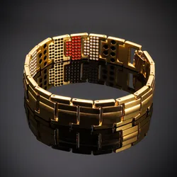 Fashion Men's Health Magnetic Bracelet for Men Punk Plated Pure Titanium Bangle Magnetic Ion Germanium Far Infar Red Bracelets