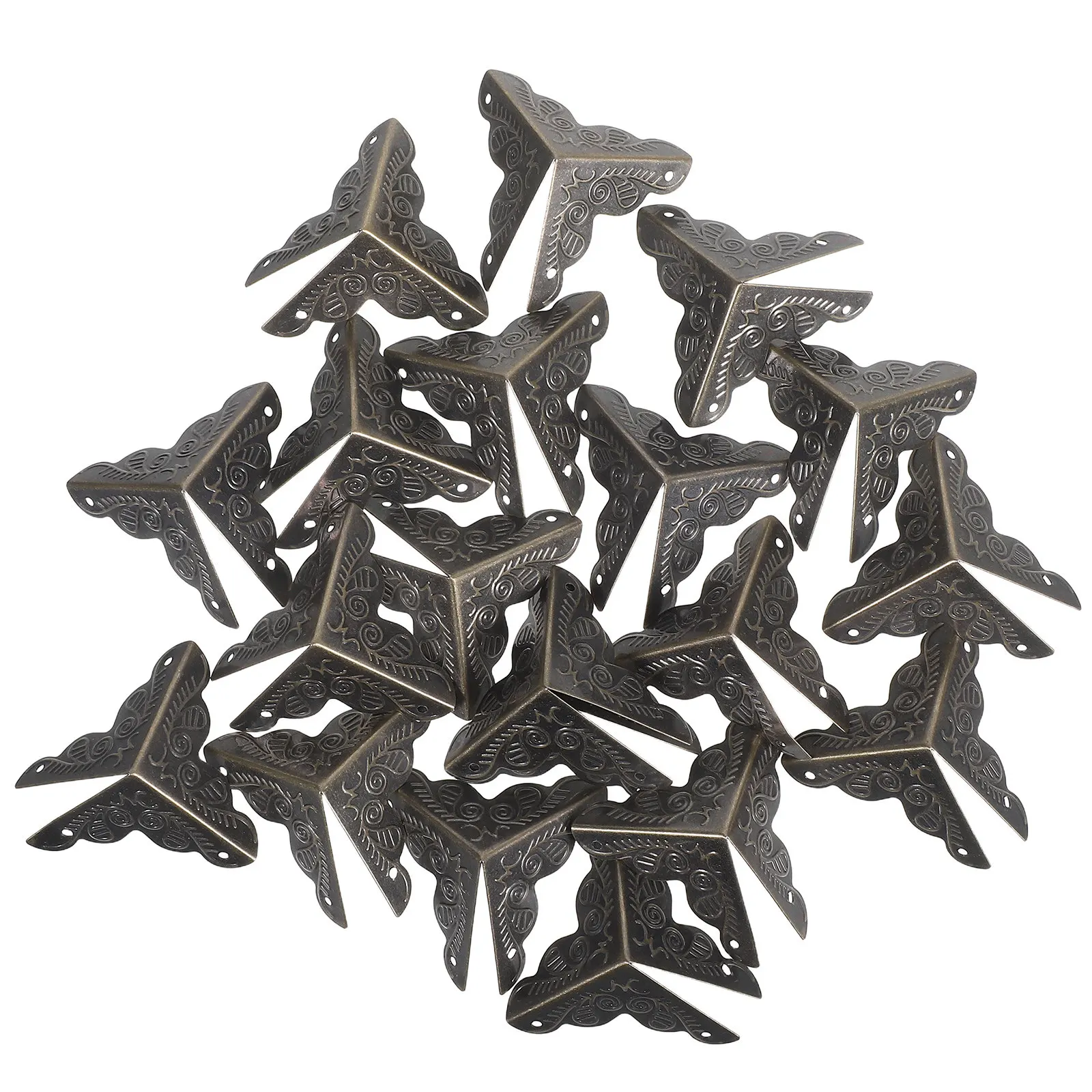 

20Pcs Metal Box Corner Guards Vintage Decorative Protectors for Packaging Edges Furniture Corner Protectors and Hardware