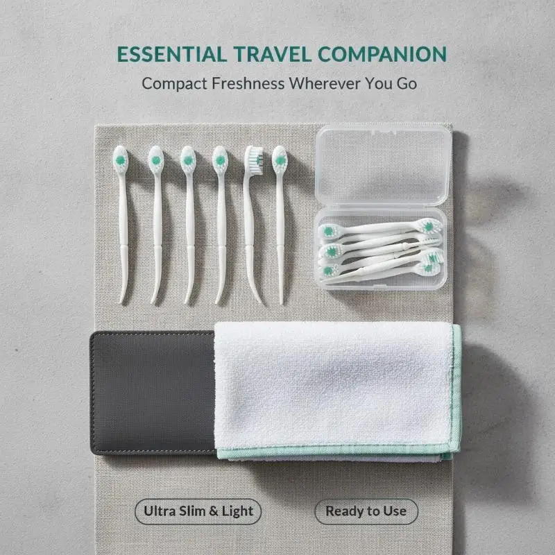 Disposable Exploded Beads Toothbrush Portable Travel Friendly Brush with Dental Floss for Home Guest Use