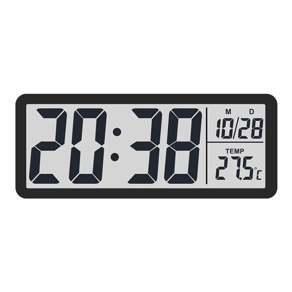 Modern Digital Wall Clock Large Screen Temperature Humidity Sensor Desk Standing Household Electronic Timer LCD