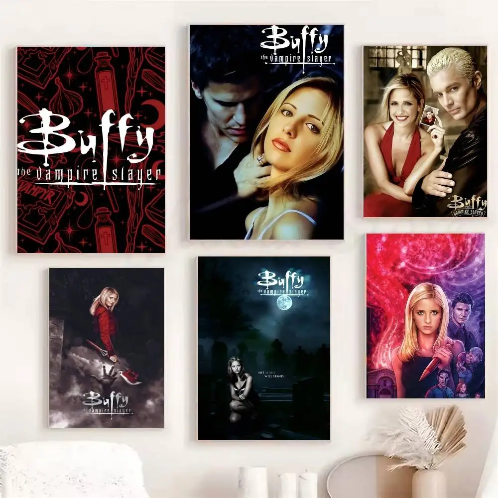 Classic TV B-Buffy The V-Vampire Slayer Posters Fancy Wall Sticker for Living Room Bar Decoration Wall Decor