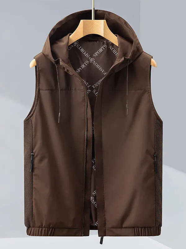 

Business Gentleman Vest Moisture Wicking Zipper Lightweight Luxury Casual Outerwear for Youth Standard Fit Nylon Spandex