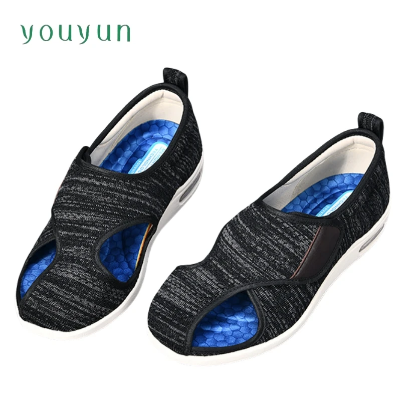 Summer elderly sandal enlarged size Men's walking shoes middle-aged and elderly shoes traveling, shopping non-slip casual shoes