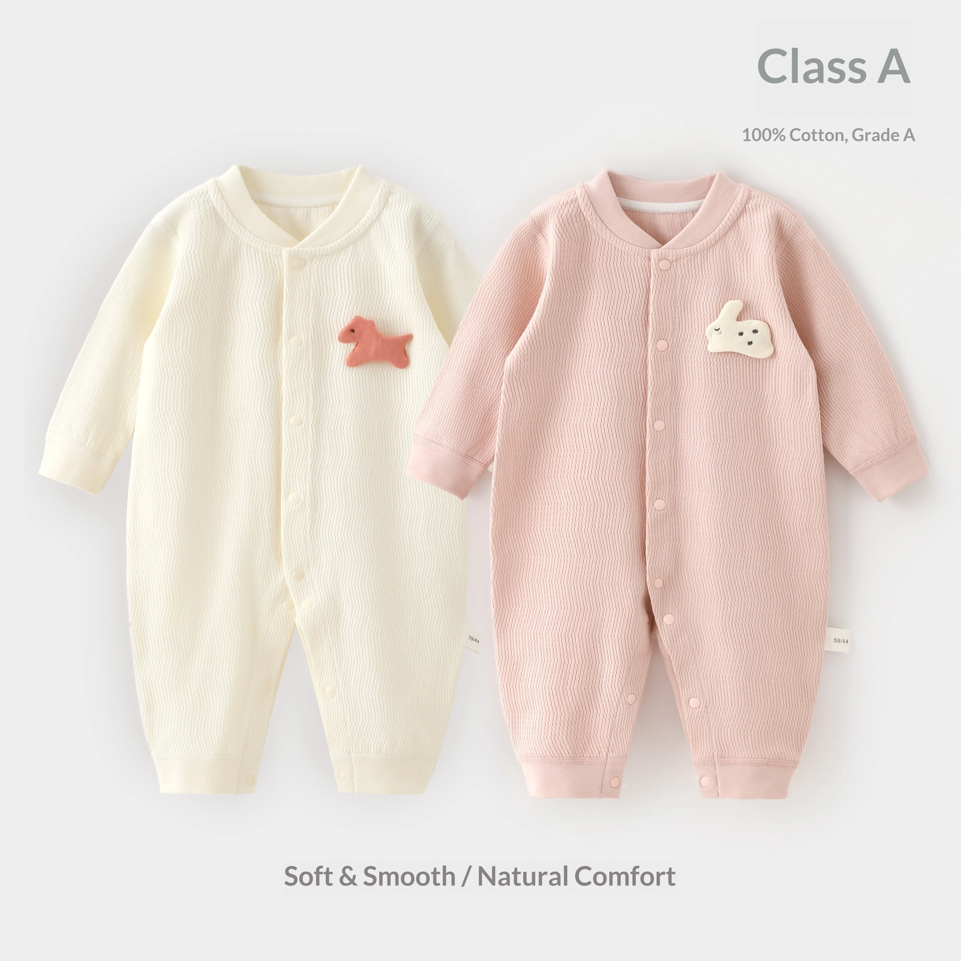Long Sleeve Pure Cotton Onesie for Infants Baby Close-Fitting Versatile Home Crawling Suit Comfortable Soft Clothing for Toddler