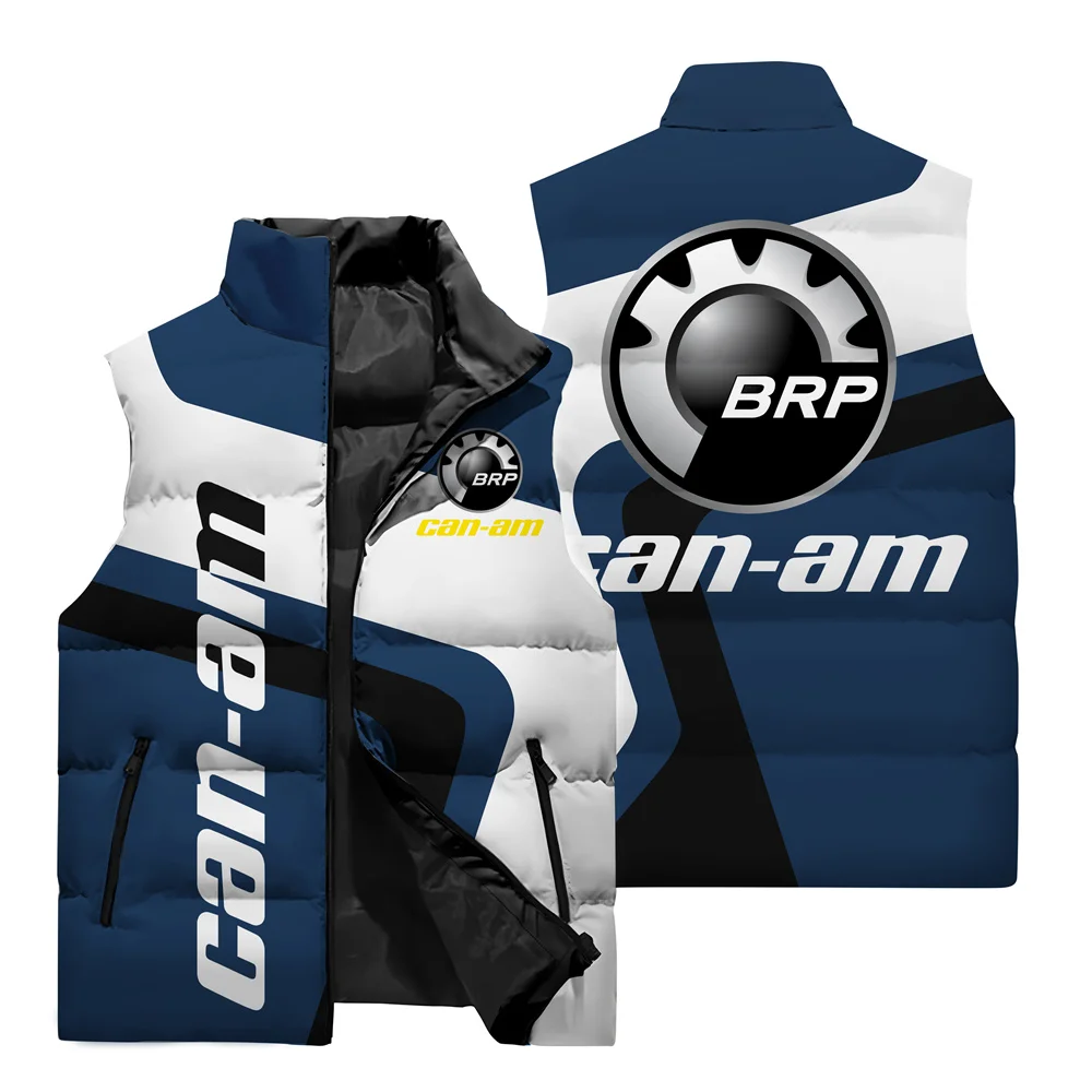 2024 New Men\'s Vest Brp Can Am Logo 3D Printed Zipper Sleeveless Jacket Windchetter Motorcycle Riding Clothing Top M-6XL