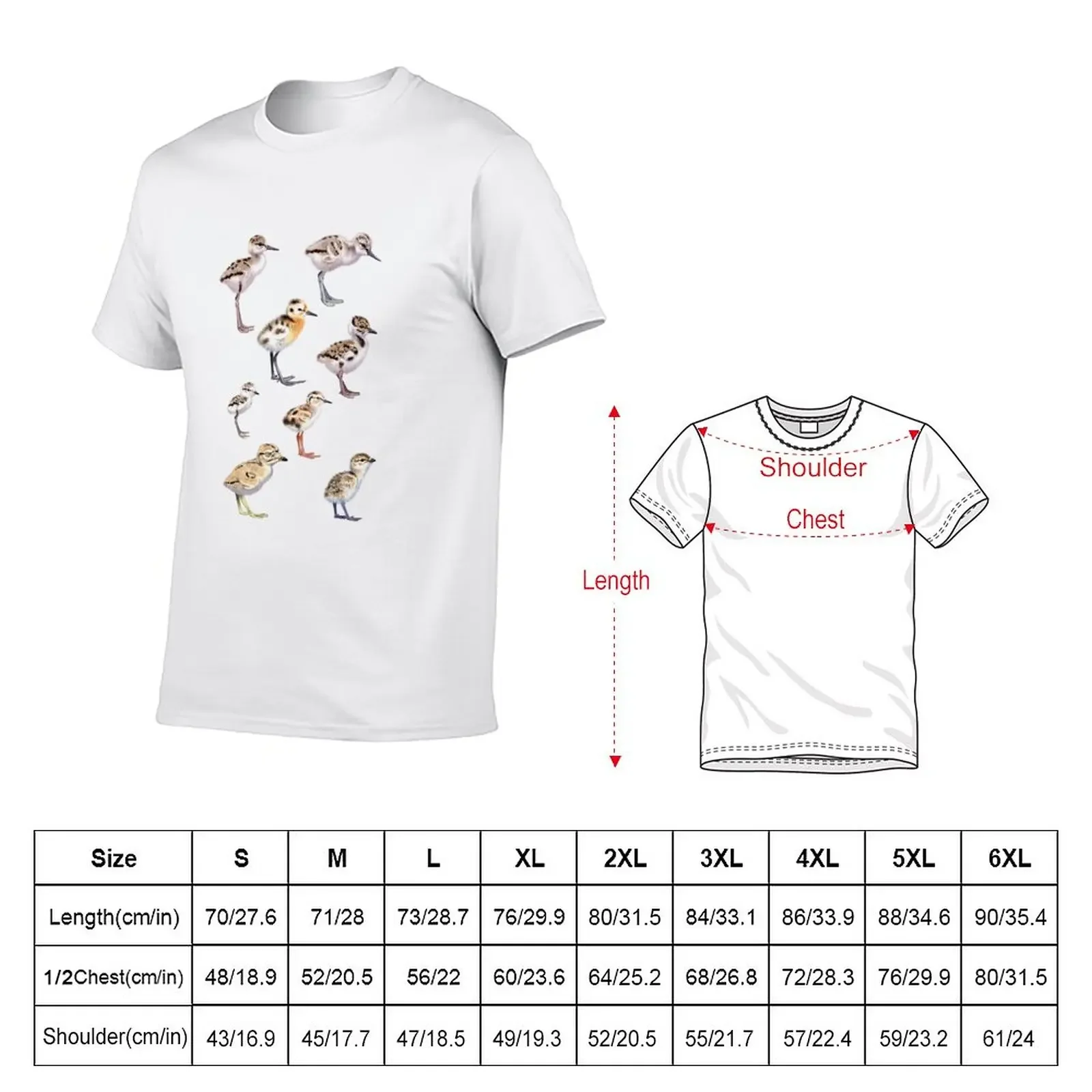 Shorebird chicks T-Shirt summer tops kawaii clothes mens t shirts pack