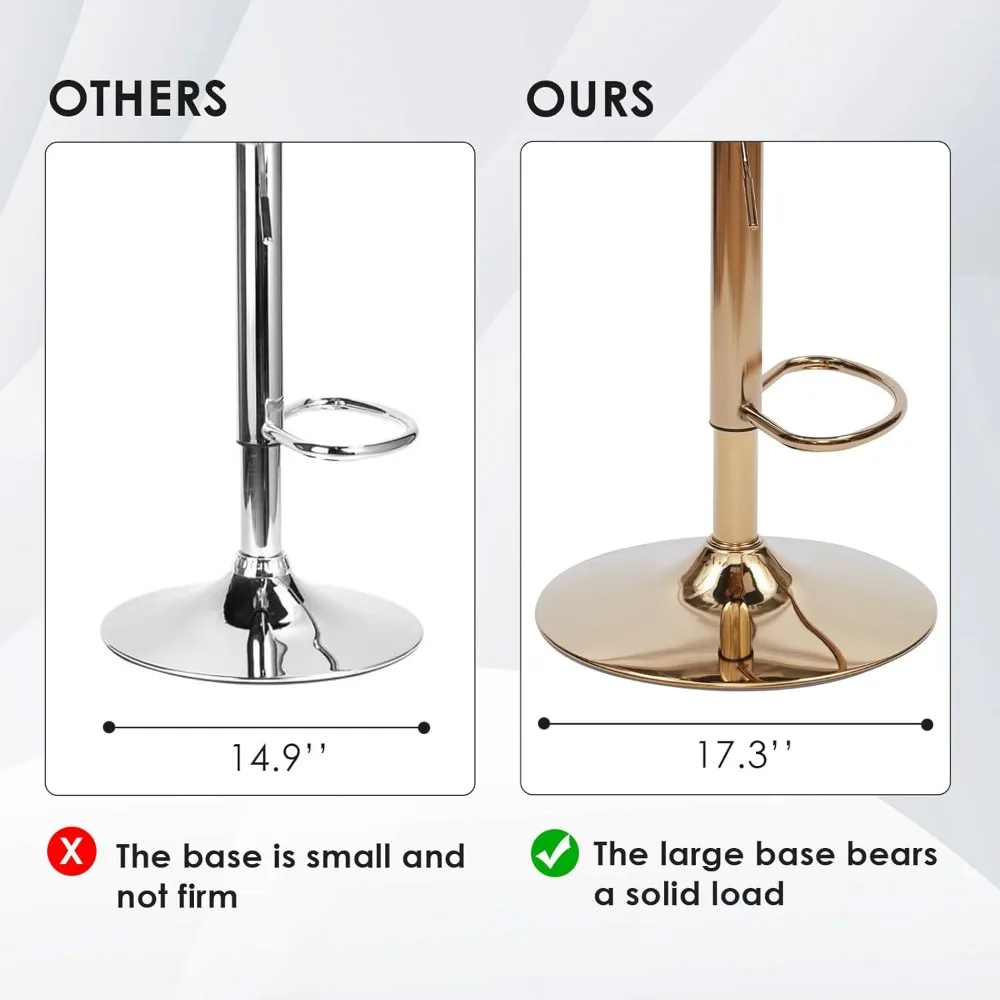 Verstellbare Barhocker im 2er-Set, moderne drehbare Barhocker aus der Mitte des Jahrhunderts, industrielle Barhocker mit Rückenstütztheke