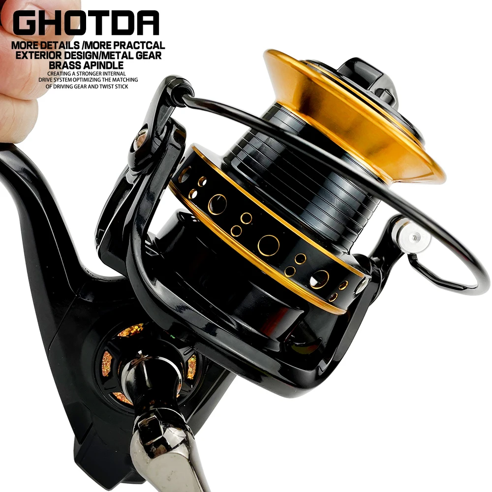 

9000 10000 12000 Metal Spool Spinning Fishing Reel 12+1BB Speed Ratio 4.0:1 Gear Ratio Saltwater Sea Boat Reel Pesca