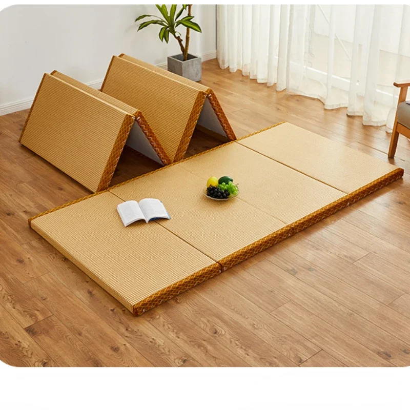 Japanese Style Foldable Tatami Mats Eco-friendly Rattan  Brown Mattresses Home Customized Cold Cushion Hard Mattress Sofas